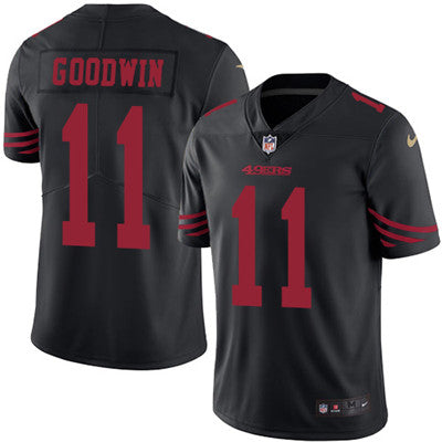 Nike 49ers 11 Marquise Goodwin Black Mens Stitched Nfl Limited Rush Jersey