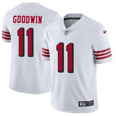 Nike 49ers 11 Marquise Goodwin White Rush Mens Stitched Nfl Vapor Untouchable Limited Jersey