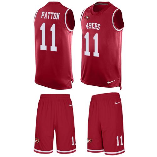 Nike 49ers 11 Quinton Patton Red Team Color Mens Stitched Nfl Limited Tank Top Suit Jersey