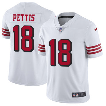 Nike 49ers 18 Dante Pettis White Rush Mens Stitched Nfl Vapor Untouchable Limited Jersey