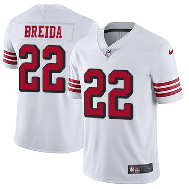 Nike 49ers 22 Matt Breida White Rush Mens Stitched Nfl Vapor Untouchable Limited Jersey
