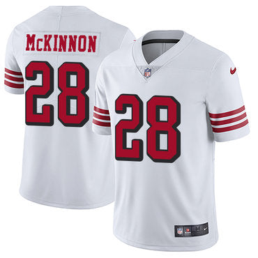 Nike 49ers 28 Jerick Mckinnon White Rush Mens Stitched Nfl Vapor Untouchable Limited Jersey