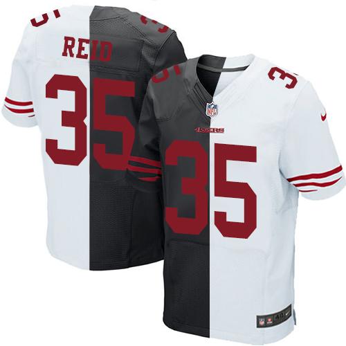 Nike 49ers 35 Eric Reid Black White Mens Stitched Nfl Elite Split Jersey