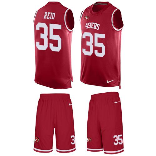 Nike 49ers 35 Eric Reid Red Team Color Mens Stitched Nfl Limited Tank Top Suit Jersey