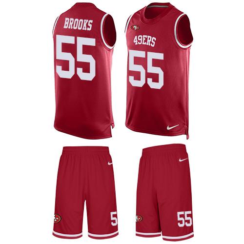 Nike 49ers 55 Ahmad Brooks Red Team Color Mens Stitched Nfl Limited Tank Top Suit Jersey