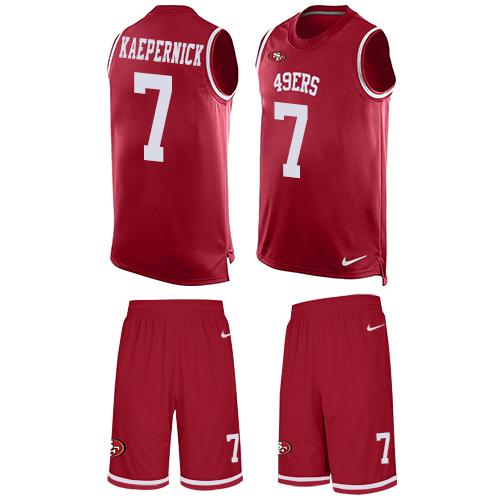 Nike 49ers 7 Colin Kaepernick Red Team Color Mens Stitched Nfl Limited Tank Top Suit Jersey