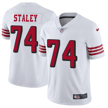 Nike 49ers 74 Joe Staley White Rush Mens Stitched Nfl Vapor Untouchable Limited Jersey
