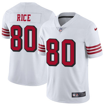 Nike 49ers 80 Jerry Rice White Rush Mens Stitched Nfl Vapor Untouchable Limited Jersey
