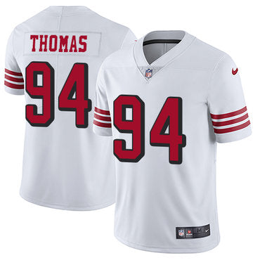 Nike 49ers 94 Solomon Thomas White Rush Mens Stitched Nfl Vapor Untouchable Limited Jersey