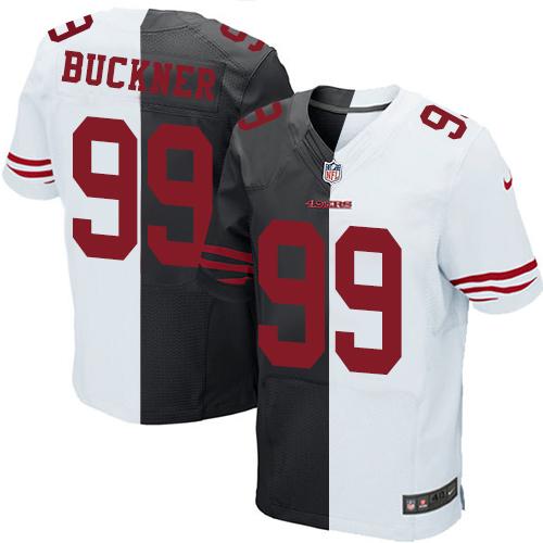 Nike 49ers 99 Deforest Buckner Black White Mens Stitched Nfl Elite Split Jersey