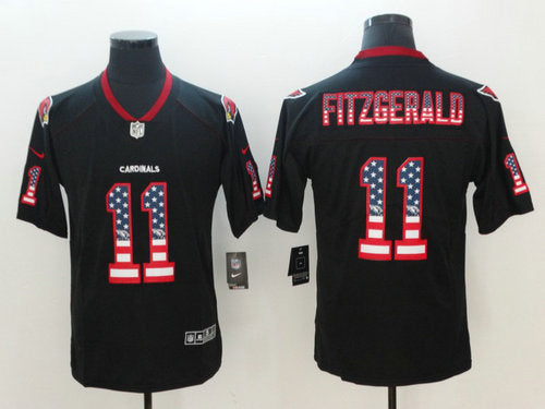 Nike Arizona Cardinals 11 Larry Fitzgerald Black Usa Flag Fashion Color Rush Limited Jersey