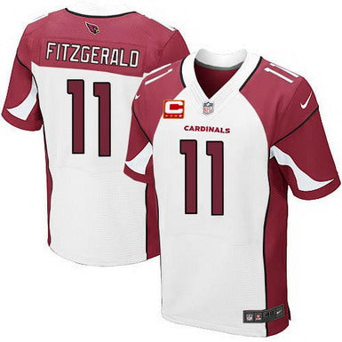 Nike Arizona Cardinals 11 Larry Fitzgerald White C Patch Elite Jersey