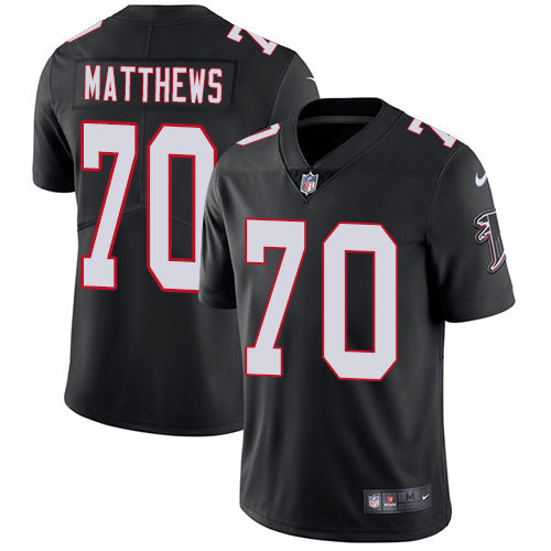 Nike Atlanta Falcons 70 Jake Matthews Black Alternate Mens Stitched Nfl Vapor Untouchable Limited Jersey