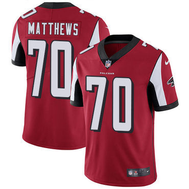 Nike Atlanta Falcons 70 Jake Matthews Red Team Color Mens Stitched Nfl Vapor Untouchable Limited Jersey