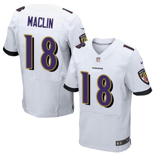 Nike Baltimore Ravens 18 Jeremy Maclin White Mens Stitched Nfl Elite Jersey