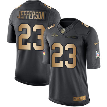 Nike Baltimore Ravens 23 Tony Jefferson Black Mens Stitched Nfl Limited Gold Salute To Service Jersey