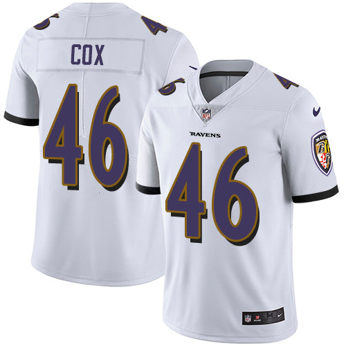 Nike Baltimore Ravens 46 Morgan Cox White Mens Stitched Nfl Vapor Untouchable Limited Jersey