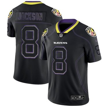 Nike Baltimore Ravens 8 Lamar Jackson Lights Out Black Mens Stitched Nfl Limited Rush Jersey