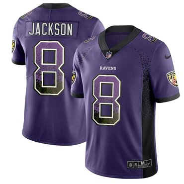 Nike Baltimore Ravens 8 Lamar Jackson Purple Team Color Mens Stitched Nfl Limited Rush Drift Fashion Jersey