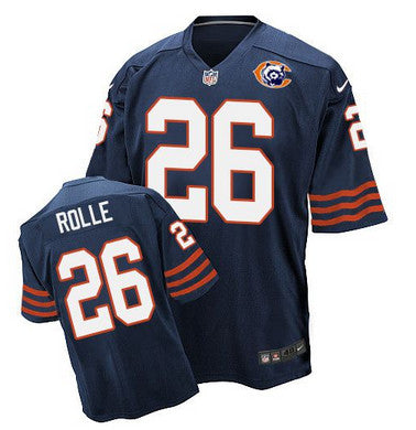 Nike Bears 26 Antrel Rolle Navy Blue Throwback Mens Stitched Nfl Elite Jersey