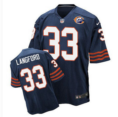 Nike Bears 33 Jeremy Langford Navy Blue Throwback Mens Stitched Nfl Elite Jersey