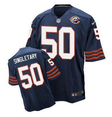 Nike Bears 50 Mike Singletary Navy Blue Throwback Mens Stitched Nfl Elite Jersey