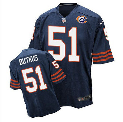 Nike Bears 51 Dick Butkus Navy Blue Throwback Mens Stitched Nfl Elite Jersey