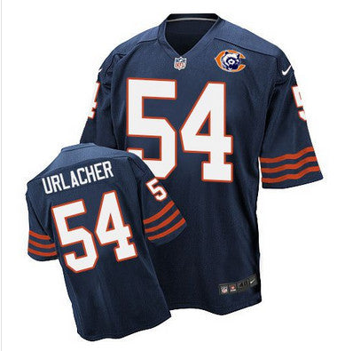 Nike Bears 54 Brian Urlacher Navy Blue Throwback Mens Stitched Nfl Elite Jersey