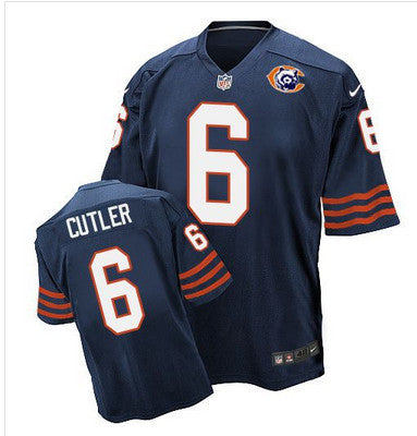 Nike Bears 6 Jay Cutler Navy Blue Throwback Mens Stitched Nfl Elite Jersey