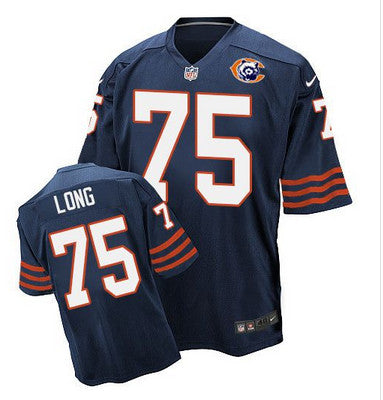 Nike Bears 75 Kyle Long Navy Blue Throwback Mens Stitched Nfl Elite Jersey