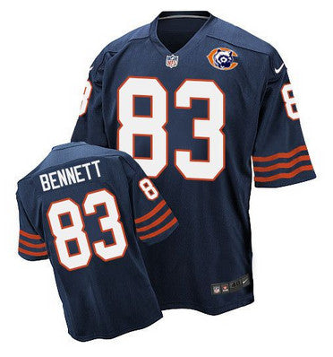 Nike Bears 83 Martellus Bennett Navy Blue Throwback Mens Stitched Nfl Elite Jersey
