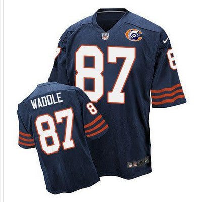 Nike Bears 87 Tom Waddle Navy Blue Throwback Mens Stitched Nfl Elite Jersey