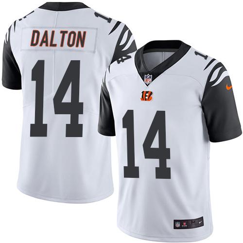 Nike Bengals 14 Andy Dalton White Mens Stitched Nfl Limited Rush Jersey
