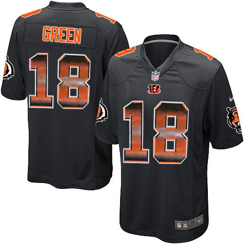 Nike Bengals 18 Aj Green Black Team Color Mens Stitched Nfl Limited Strobe Jersey