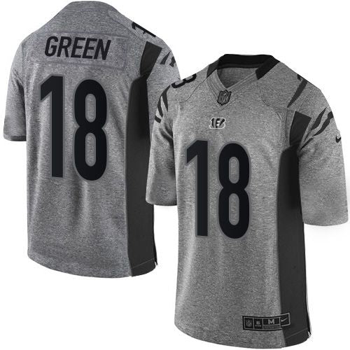 Nike Bengals 18 Aj Green Gray Mens Stitched Nfl Limited Gridiron Gray Jersey
