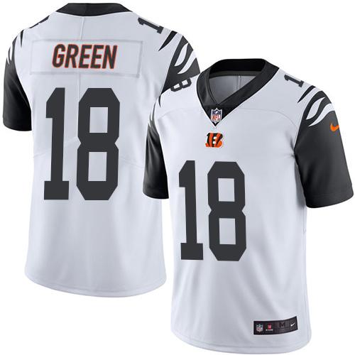 Nike Bengals 18 Aj Green White Mens Stitched Nfl Limited Rush Jersey