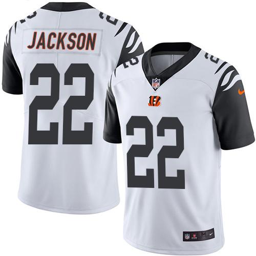 Nike Bengals 22 William Jackson White Mens Stitched Nfl Limited Rush Jersey