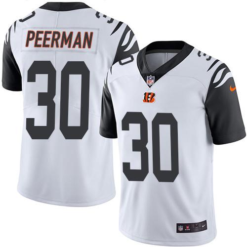 Nike Bengals 30 Cedric Peerman White Mens Stitched Nfl Limited Rush Jersey
