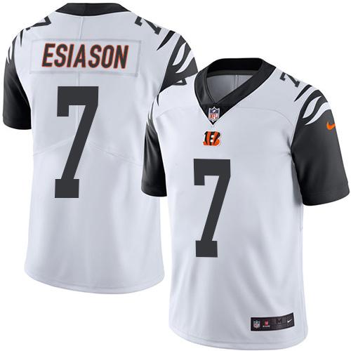 Nike Bengals 7 Boomer Esiason White Mens Stitched Nfl Limited Rush Jersey