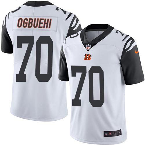 Nike Bengals 70 Cedric Ogbuehi White Mens Stitched Nfl Limited Rush Jersey
