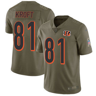 Nike Bengals 81 Tyler Kroft Olive Mens Stitched Nfl Limited 2017 Salute To Service Jersey