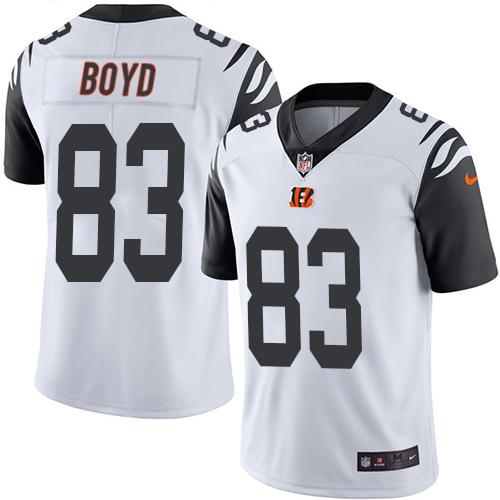 Nike Bengals 83 Tyler Boyd White Mens Stitched Nfl Limited Rush Jersey