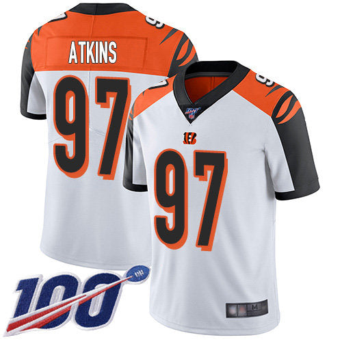 Nike Bengals 97 Geno Atkins White Mens Stitched Nfl 100th Season Vapor Limited Jersey
