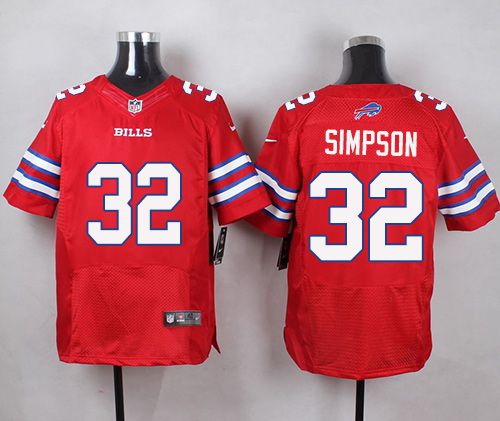 Nike Bills 32 O J Simpson Red Mens Stitched Nfl Elite Rush Jersey