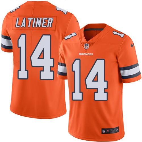 Nike Broncos 14 Cody Latimer Orange Mens Stitched Nfl Limited Rush Jersey