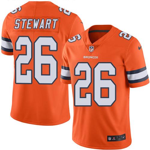 Nike Broncos 26 Darian Stewart Orange Mens Stitched Nfl Limited Rush Jersey