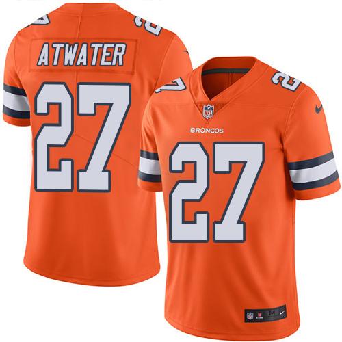 Nike Broncos 27 Steve Atwater Orange Mens Stitched Nfl Limited Rush Jersey