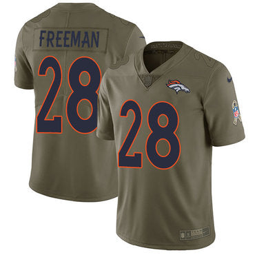 Nike Broncos 28 Royce Freeman Olive Mens Stitched Nfl Limited 2017 Salute To Service Jersey