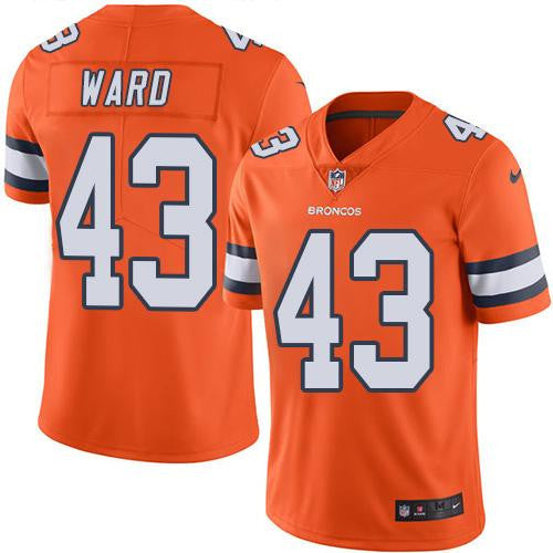 Nike Broncos 43 Tj Ward Orange Mens Stitched Nfl Limited Rush Jersey