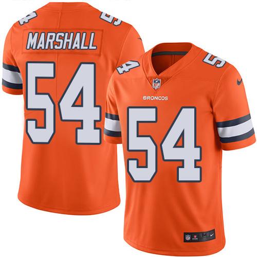 Nike Broncos 54 Brandon Marshall Orange Mens Stitched Nfl Limited Rush Jersey